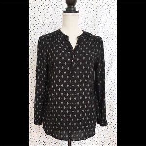 H&M Black Pattern Blouse